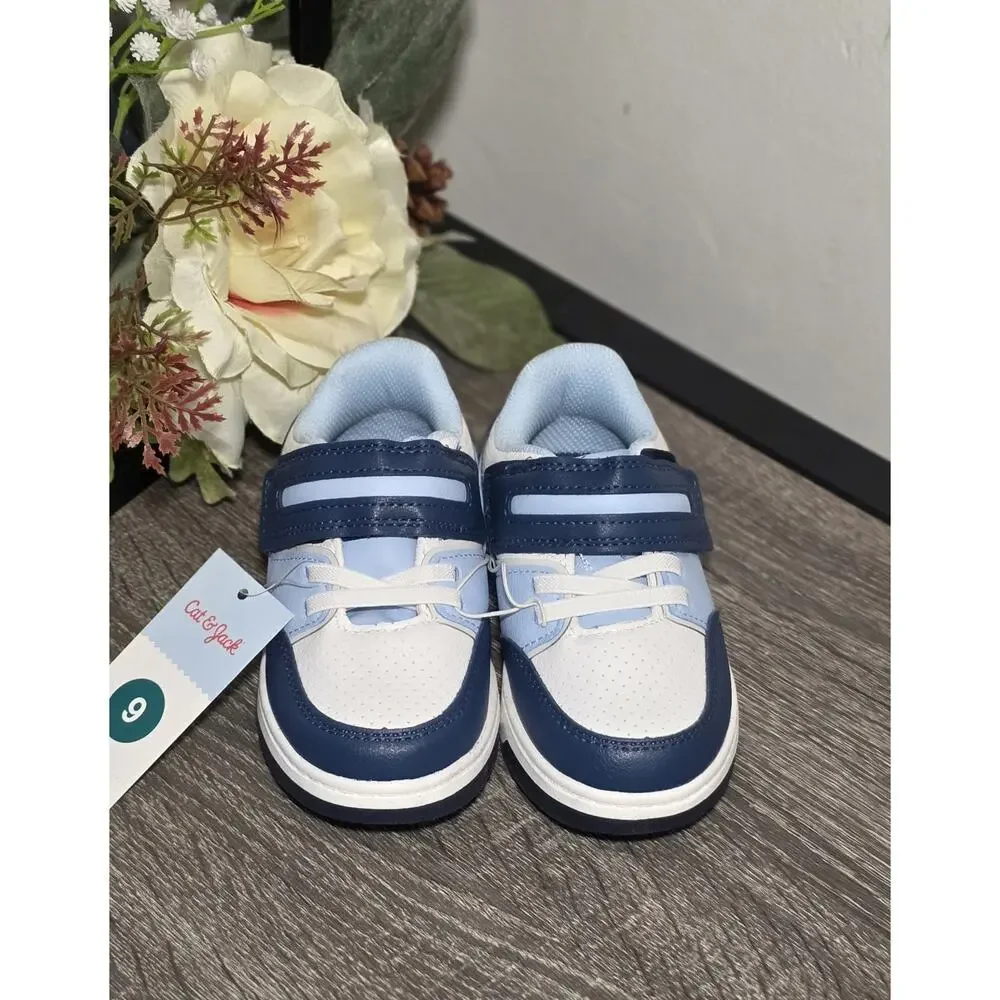Cat & Jack Toddler Boy Hudson Skate Sneakers Blue Size 9 Hook & Loop,